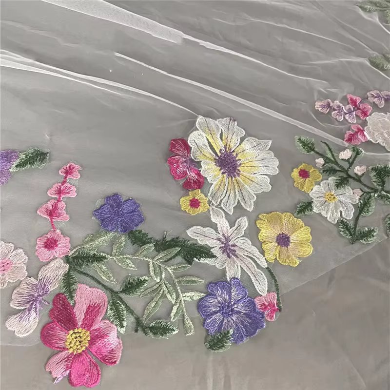 Voiles de mariée de mariage cathédrale florale colorée avec peigne