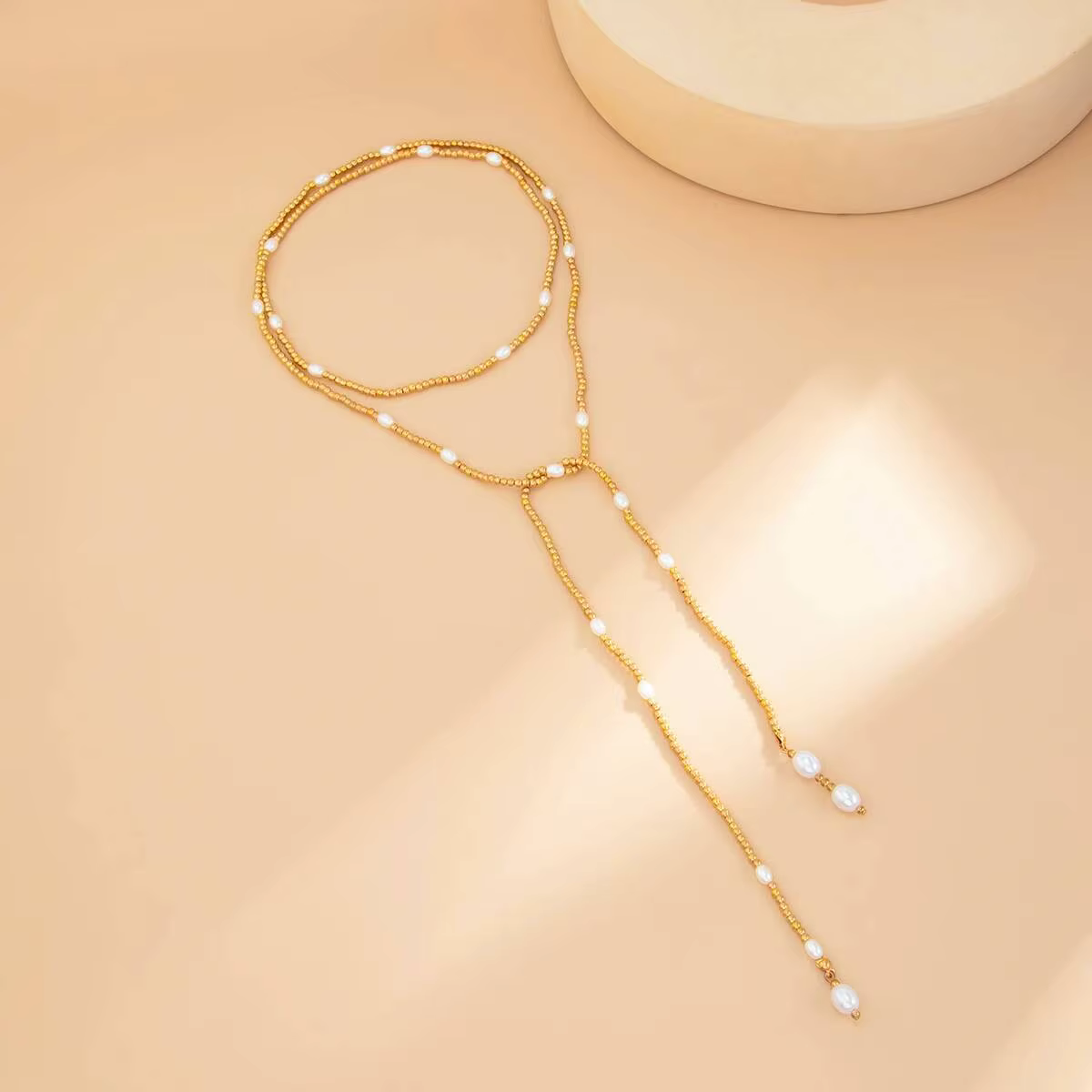 SHIXIN – chaîne de perles de couleur or pour femmes