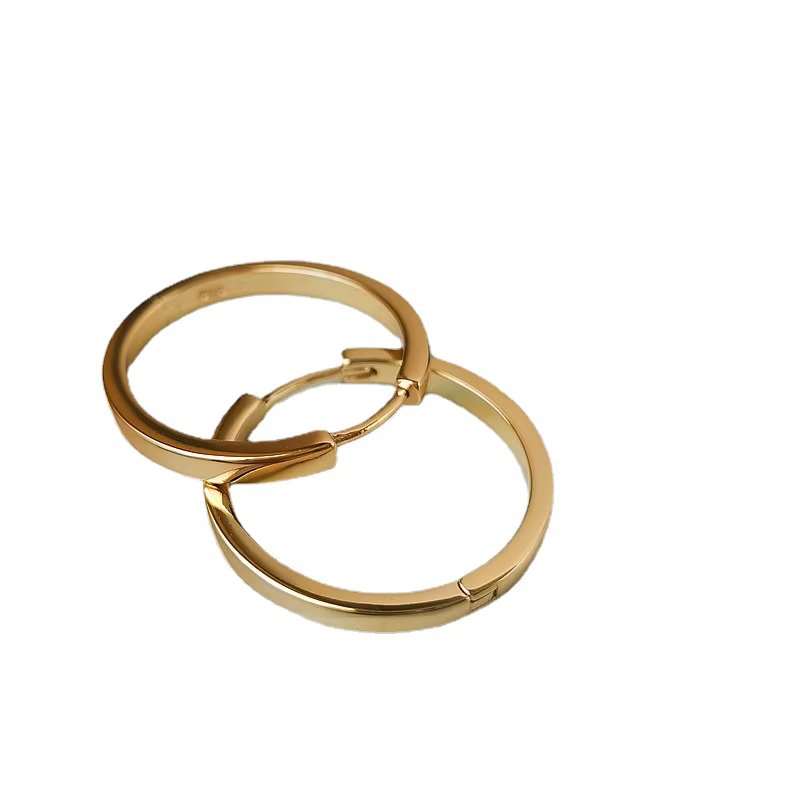 Boucles d'oreilles rondes simples et grandes pour femmes