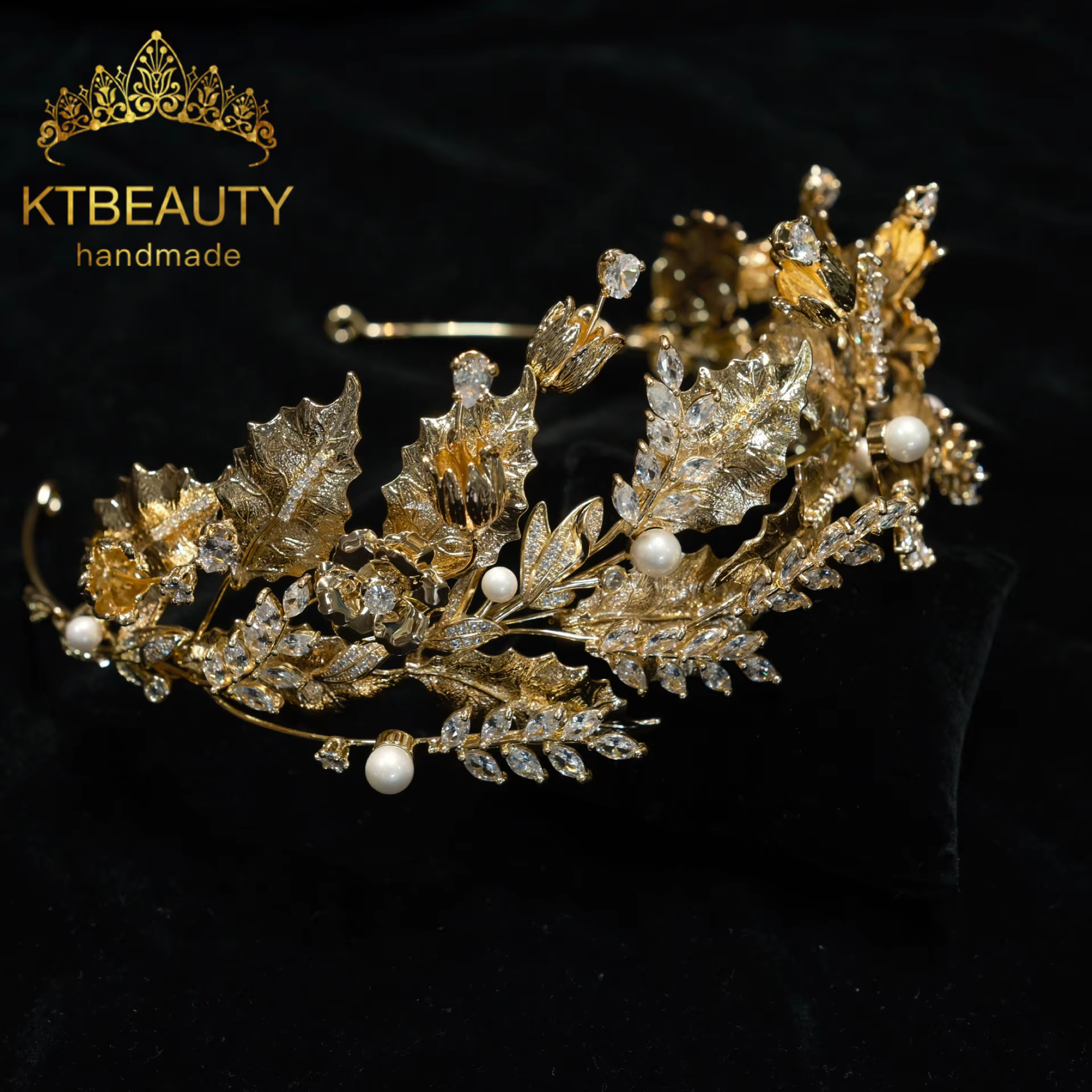 Ktbeauty Coiffe de mariée pour femme avec zircone