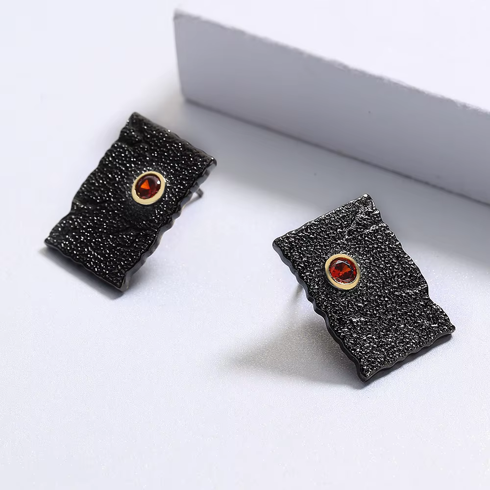 Boucles d'oreilles rectangulaires géométriques classiques pour femmes