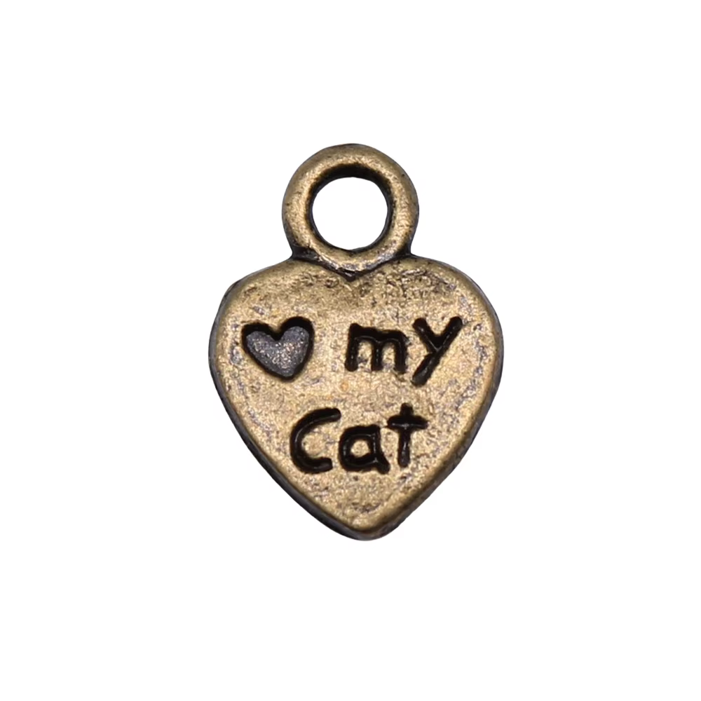 WYSIWYG 20 pcs/lot amour mon chat patte impression breloques pour la fabrication de bijoux 8x12mm Antique Bronze plaqué accessoires