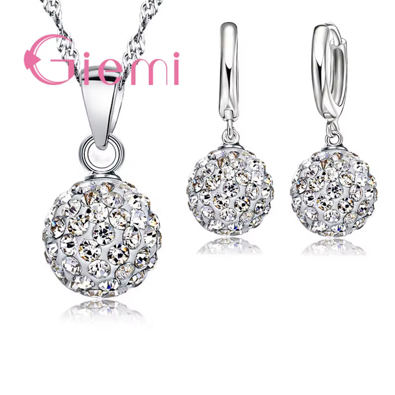 Ensemble de bijoux en argent regardé 925 pour femme