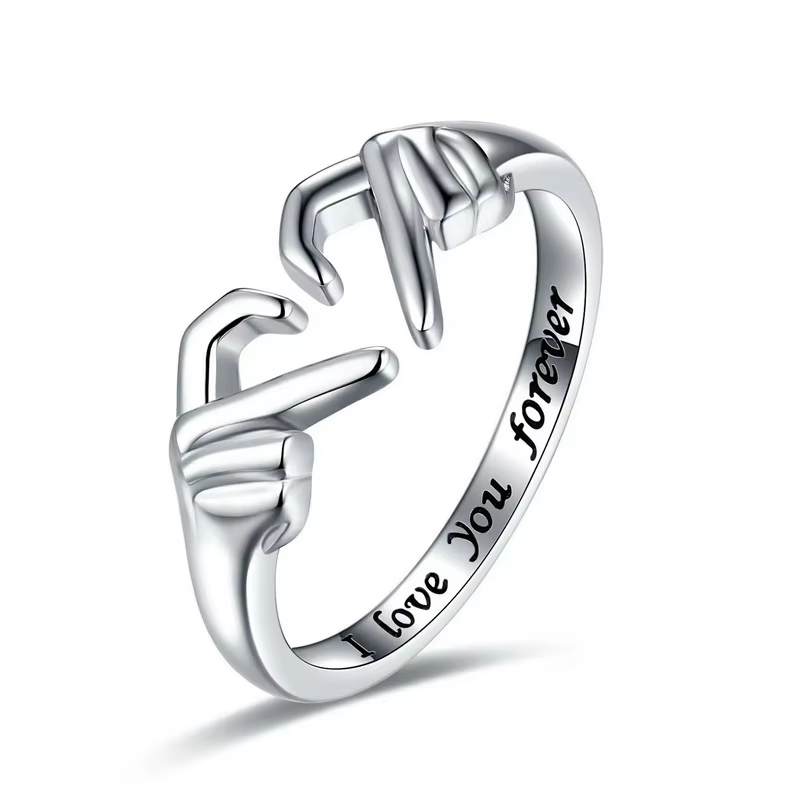 Bague de Couple en forme de cœur pour femmes