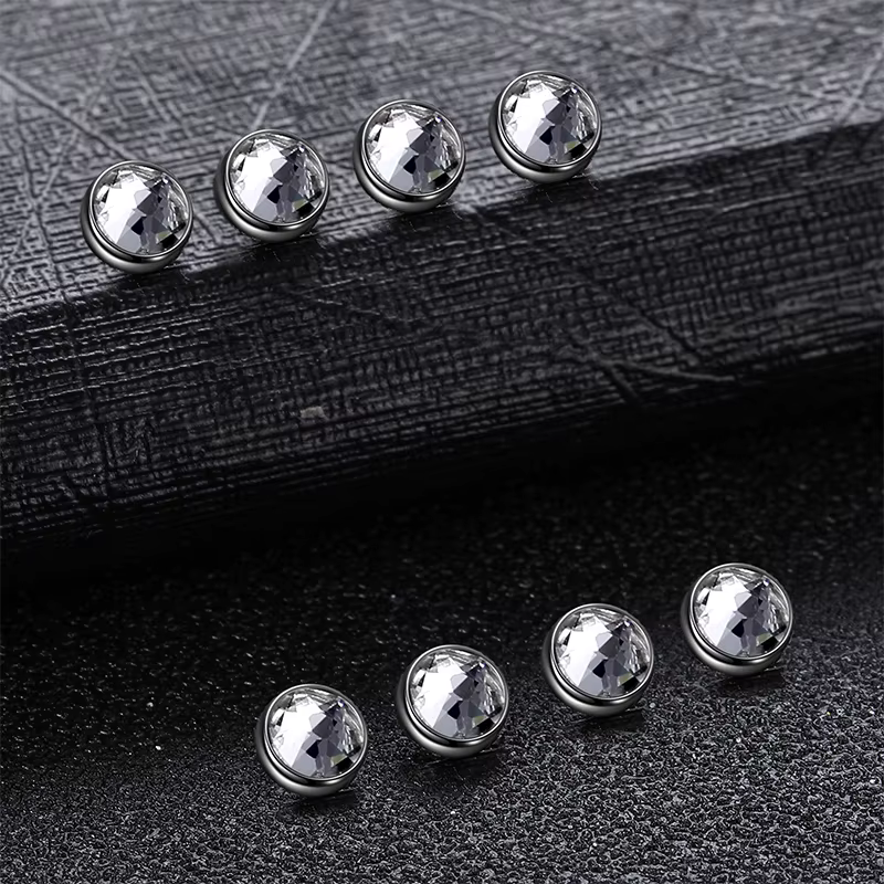 10 pièces/ensemble ASTM-F136 titane microdérmique Piercing plat CZ gemme ancre peau supérieure plongeur Surface Tragus
