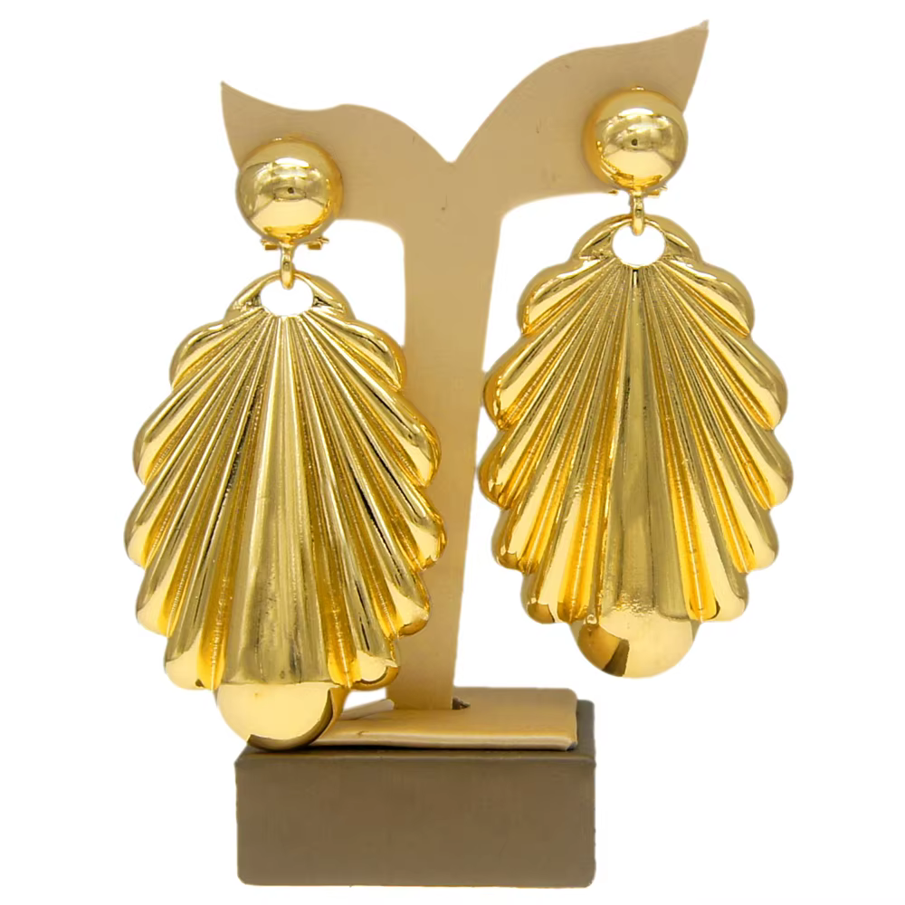 Grandes boucles d'oreilles italiennes en or 18 carats