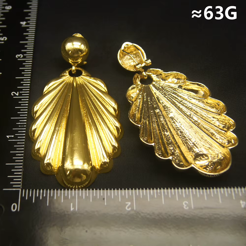 Grandes boucles d'oreilles italiennes en or 18 carats