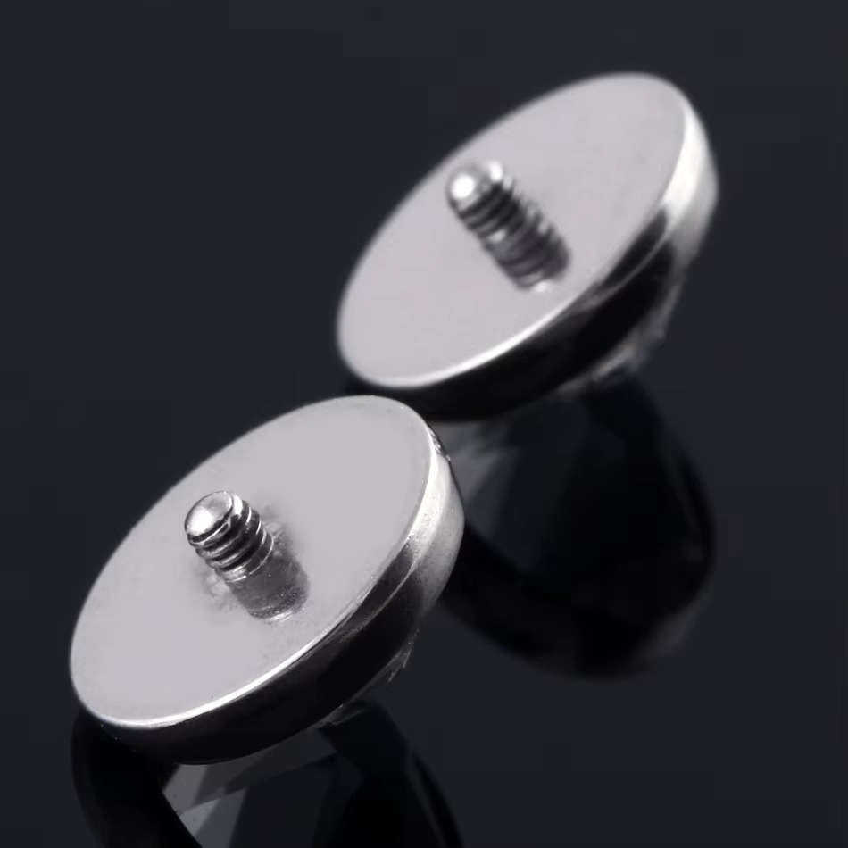 10 pièces/ensemble ASTM-F136 titane microdérmique Piercing plat CZ gemme ancre peau supérieure plongeur Surface Tragus