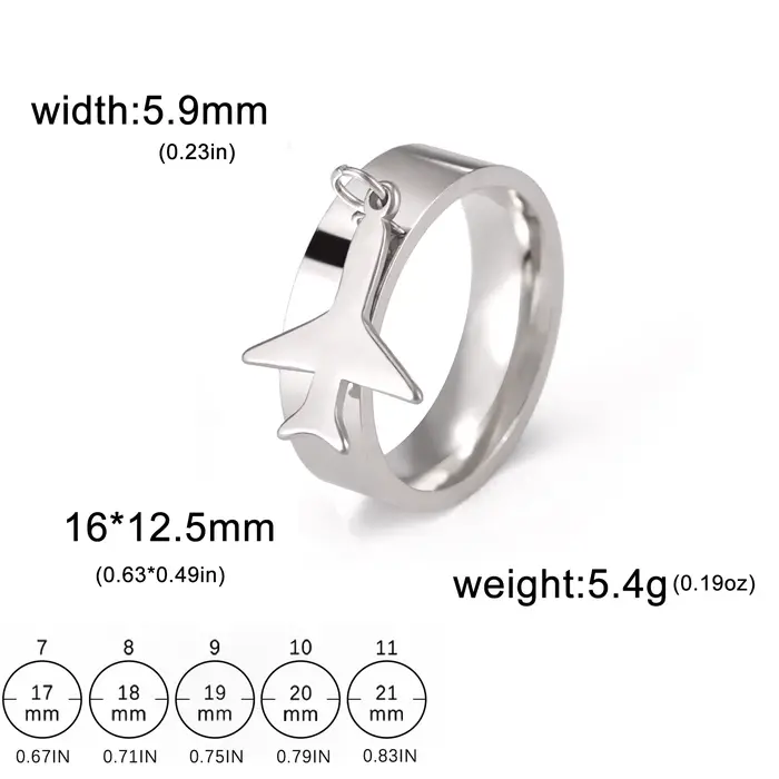  Kkjoy mode coréenne couleur or avion doigt suspendus pendentif anneaux pour femmes minimaliste bij