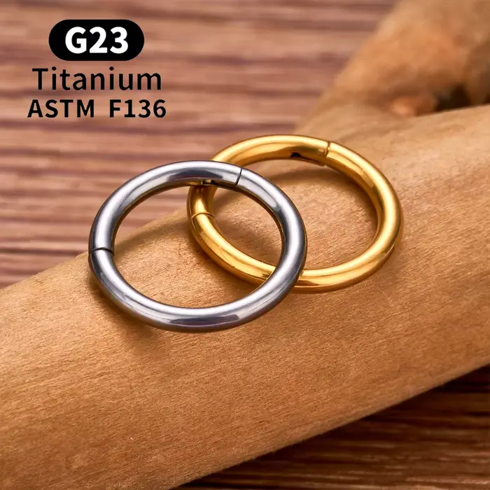 10/50 pièces ASTM F136 titane nez anneau articulé Clicker Segment Septum cerceau femmes hommes oreil