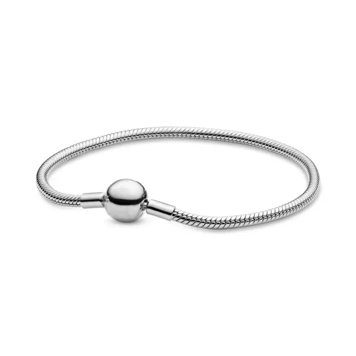 Bracelet classique en argent pur 925% pour femmes, breloque ronde à la mode, bijoux de luxe originau