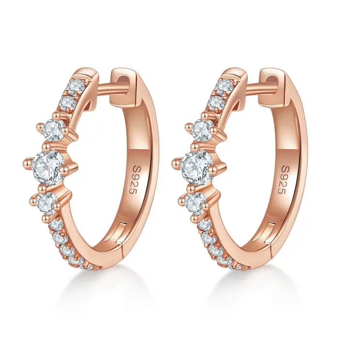 PuBang Fine Jewelry Boucles d'oreilles créoles en argent sterling 925 3EX VVS1 couleur D 0,52 CT ave