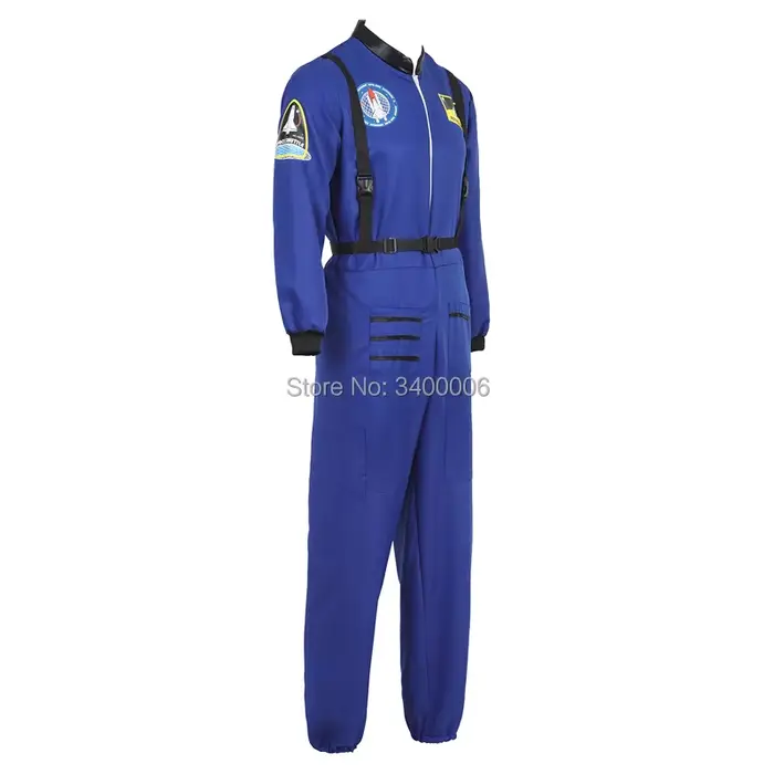 Combinaison d'astronaute pour adultes, costume de vol pour halloween, cosplay, salopette une pièce pour hommes et femmes, bleu, blanc, orange