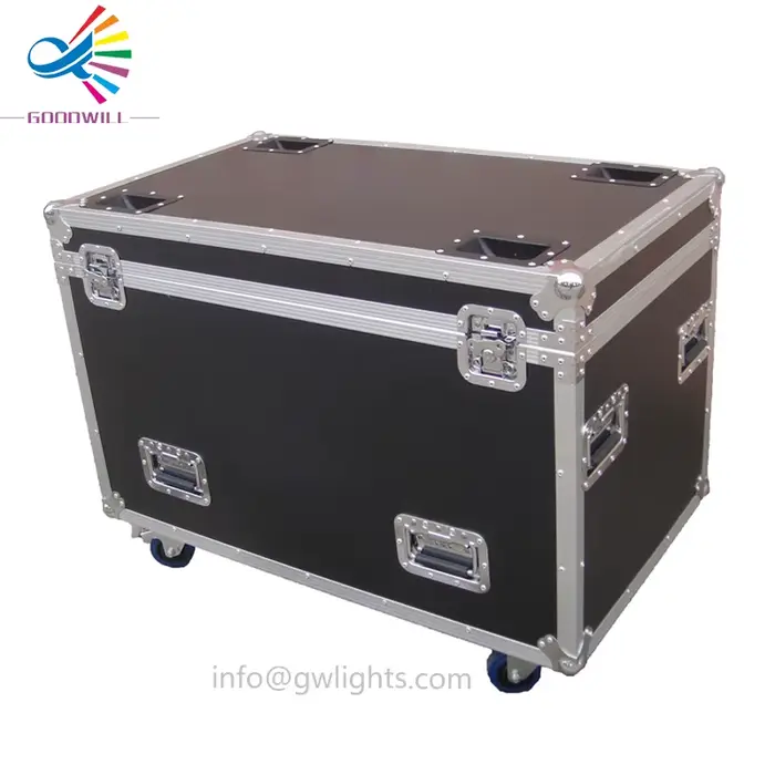 Flight case professionnel ATA, en contreplaqué ignifuge de 9 mm, avec châssis en aluminium robuste, pour le transport de câbles et équipements.